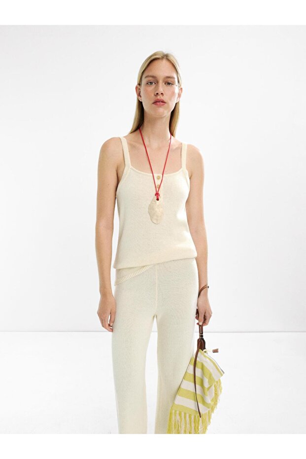 %100 Pamuk Askılı Örme Üst - 1