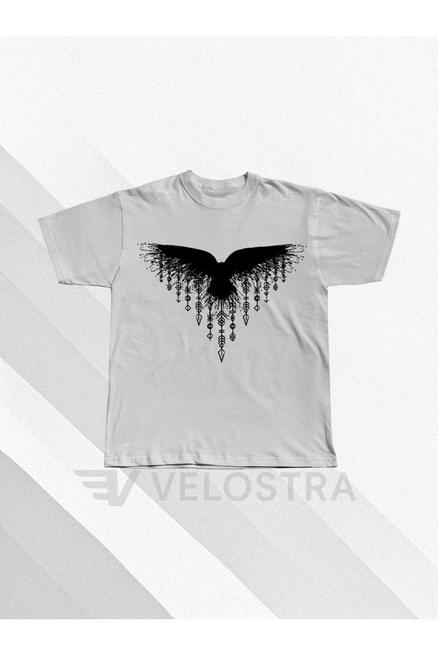 Unisex Nordic Eagle Printed Oversize T-Shirt