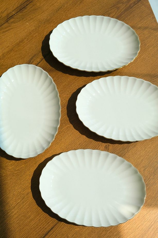 Bone Luz Altın File Kayık Tabak 24x17cm BNLZF24KY20 4 lü - 2