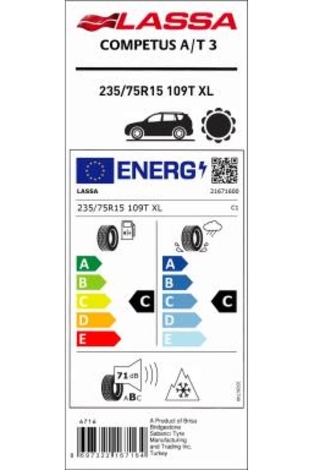 235/75R15 109T XL COMPETUS A/T3 LASSA - 4