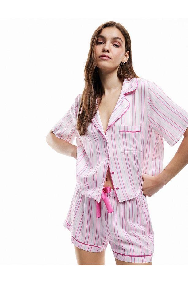 Rahat Kalıp Viskon Kumaş Şort Pijama Altı - 2