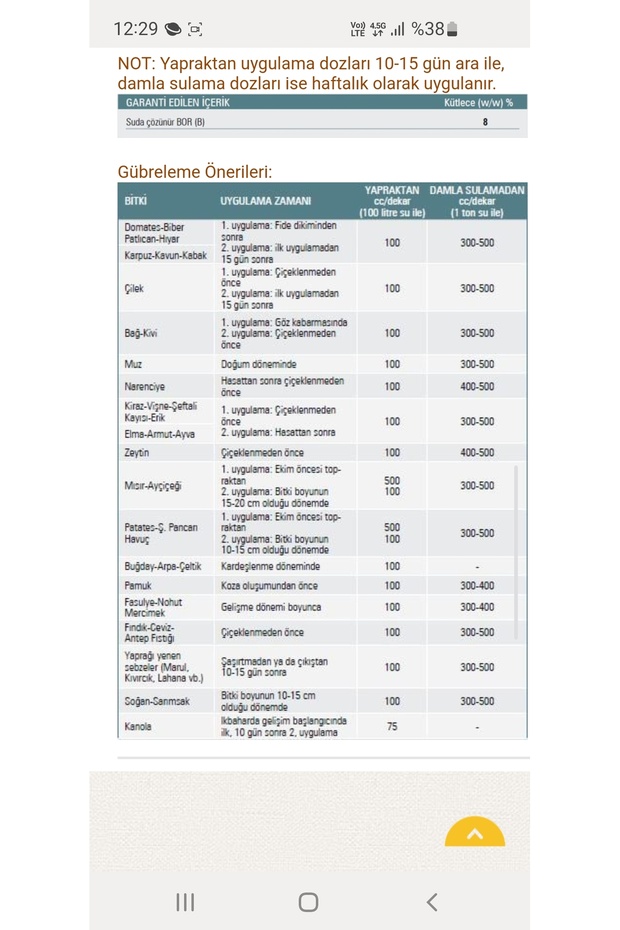 Gübretaş Bor 8 20L - 2
