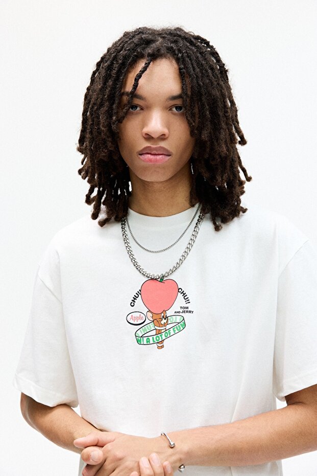 Beyaz Tom ve Jerry tişört - 6
