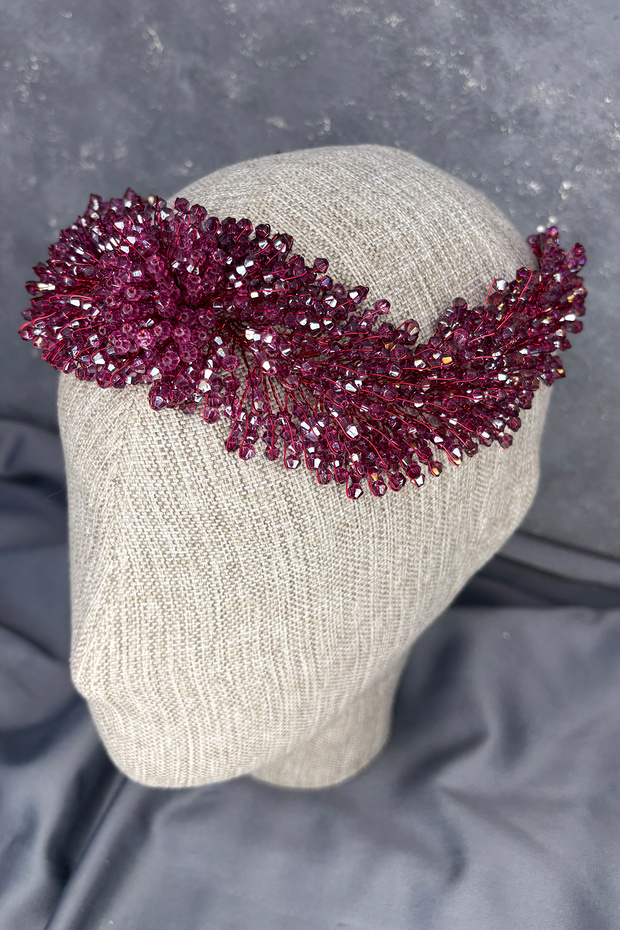 Diamira Sparkling Romantic Stone Bridal Accessory Dark Fuchsia