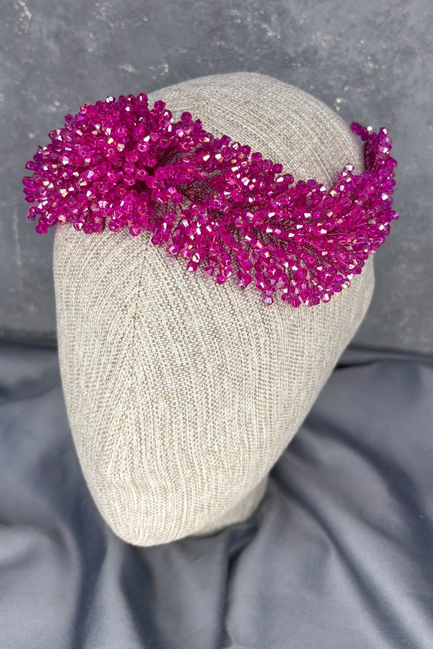 Diamira Sparkling Romantic Stone Bridal Accessory Fuchsia