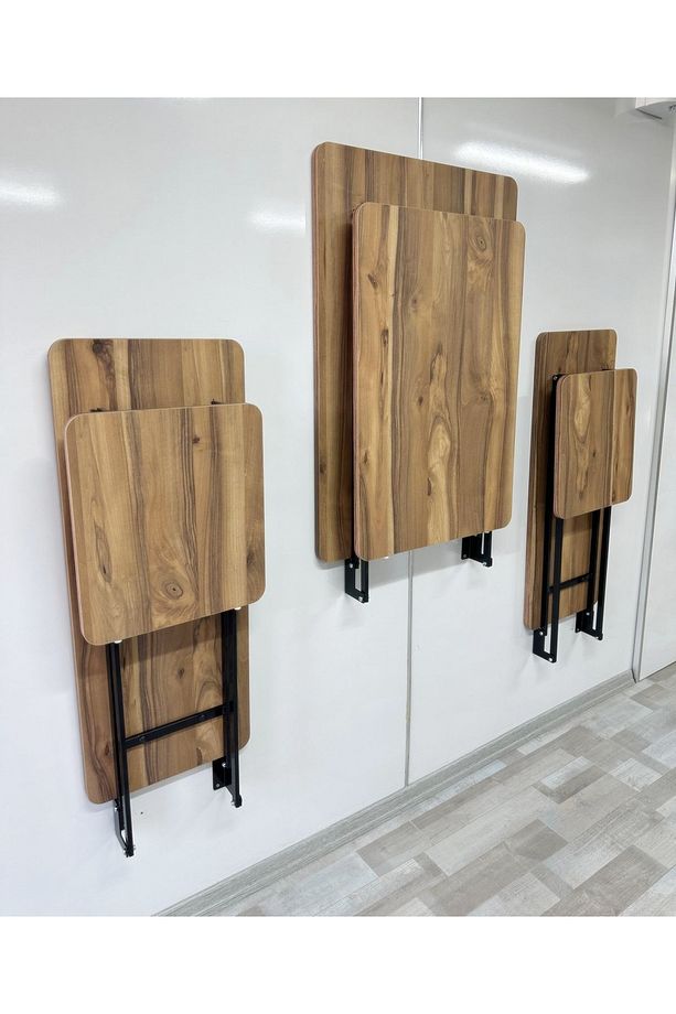 Duvara Monte MDF TABLA URARTU Katlanabilir Dekoratif 2 Tabureli Pratik Yemek Mutfak Balkon Masası - 2
