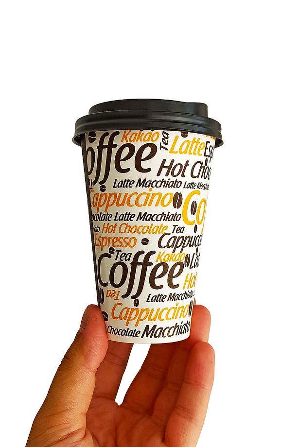 300 ml Siyah Kapaklı Karton Bardak 12 oz Latte Kahve Kağıt Kaliteli Bardak 100'lü - 3