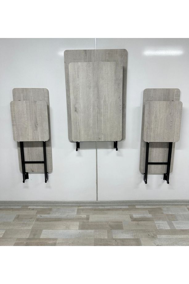 Duvara Monte MDF TABLA Katlanabilir Dekoratif 2 Tabureli Pratik Yemek Mutfak Balkon Masası - 1
