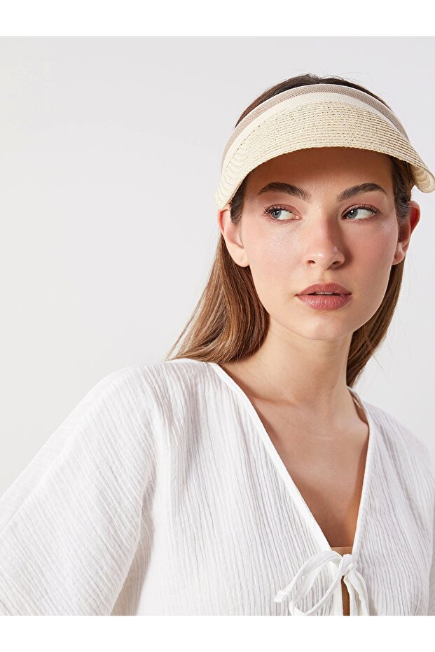 Lcw Accessories Beige Women's Straw Visor Hat