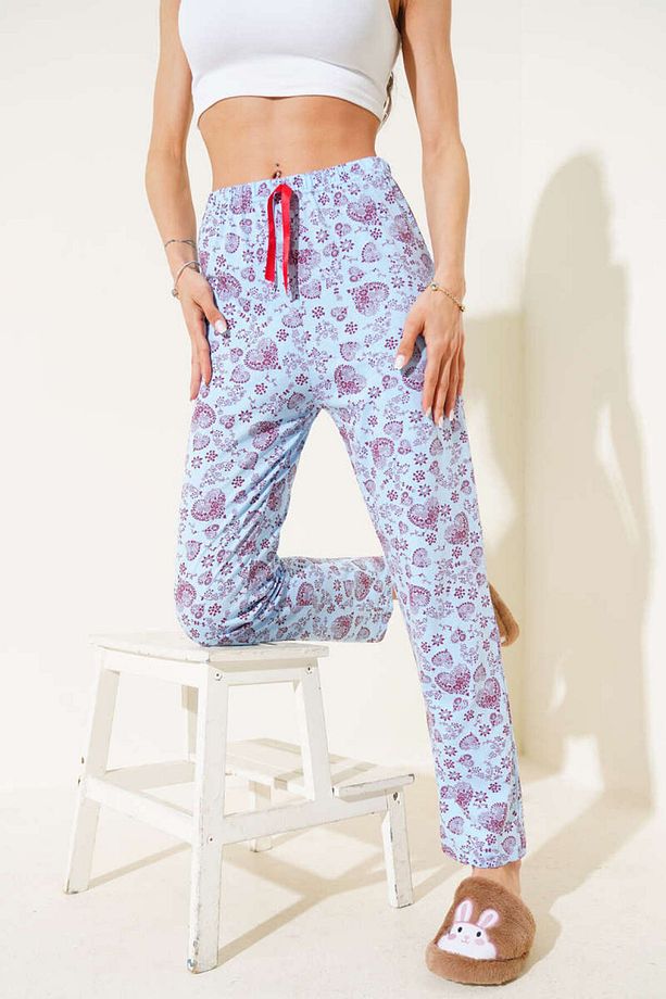 Kalp Motifli Pijama - Desenli Pijama - 3