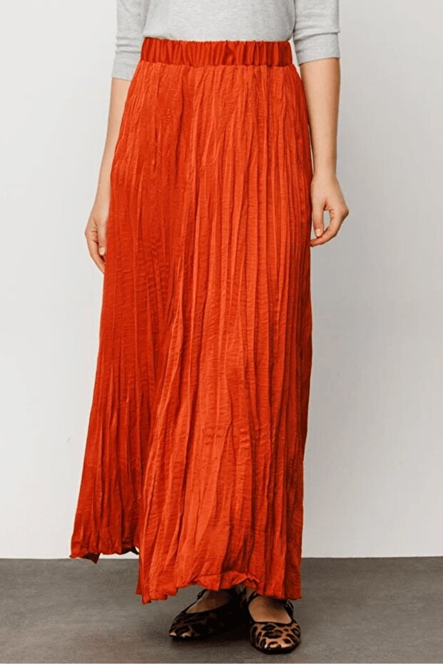 Kraşlı Bohemian Skirt 1398 - Orange