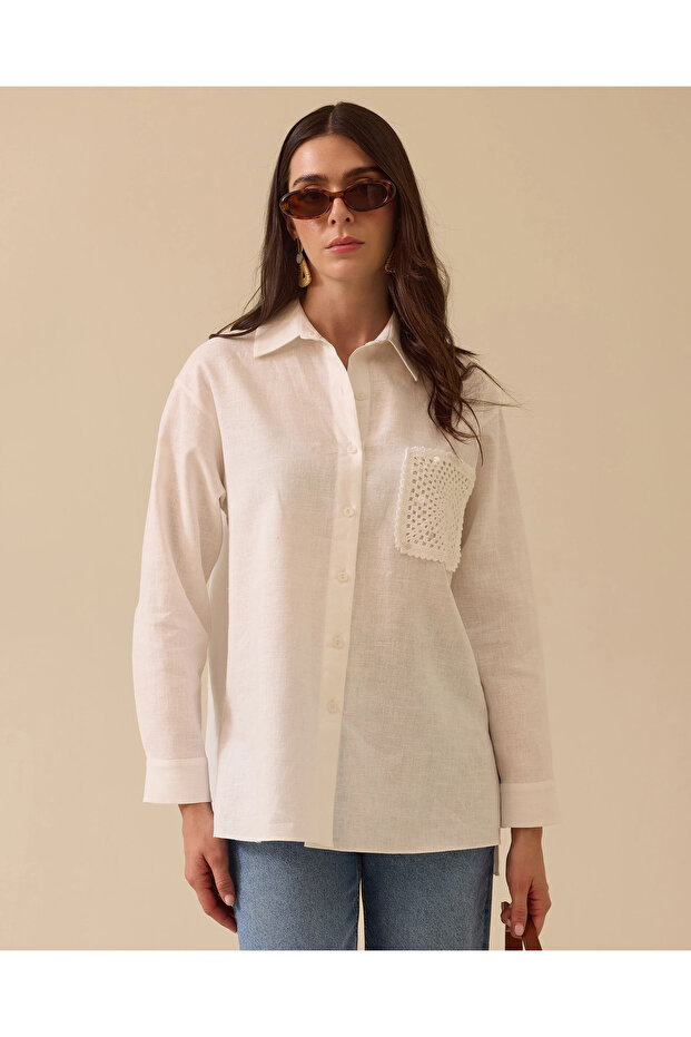 Brode Nakışlı Gömlek - 1