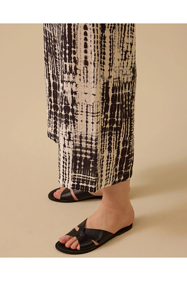 بنطلون منقوش بطول الكاحل - 5