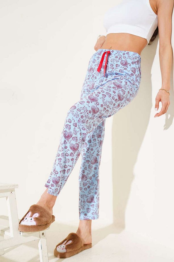 Kalp Motifli Pijama - Desenli Pijama - 1