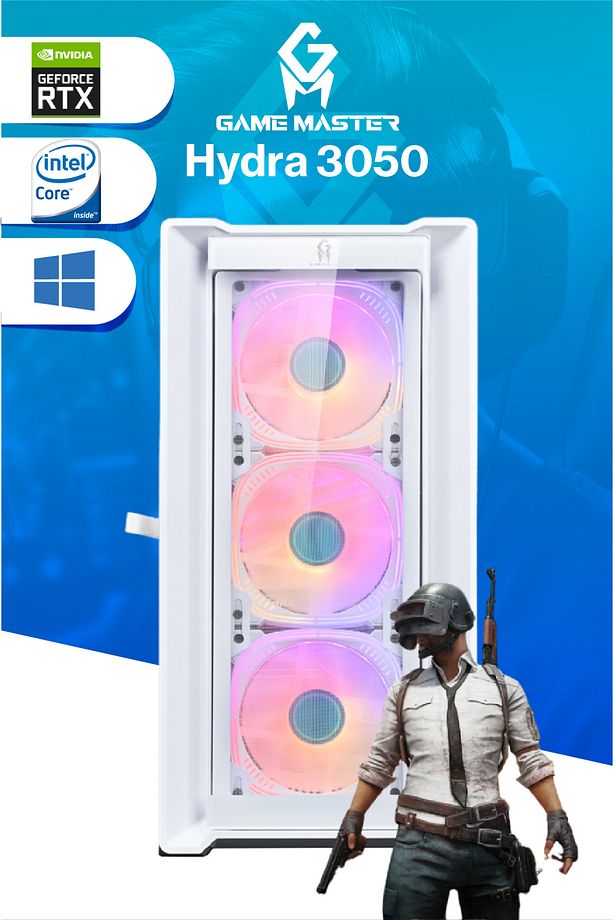 Game Master Hydra 3050 İntel i3-12100F CPU 16GB DDR4 RAM 512GB M.2 SSD RTX3050 Beyaz Gaming Pc - 4