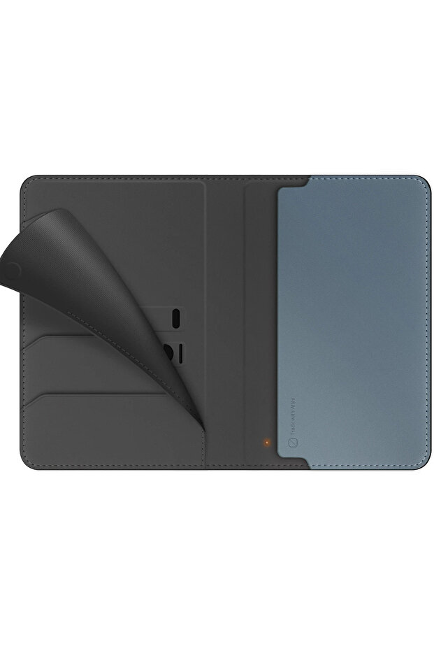 Passport Wallet and Tracker (Find Feature) Rfid-Block Technology Vegan Leather Magnet Compartment - 3