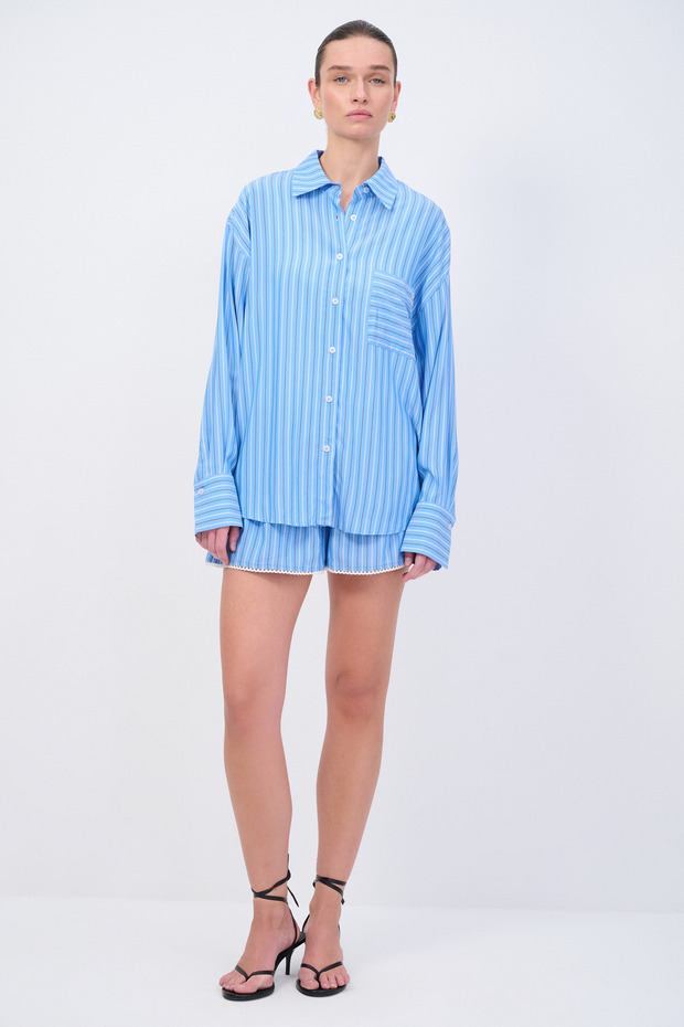 Moda Tutkusu Çizgili Şort - 1