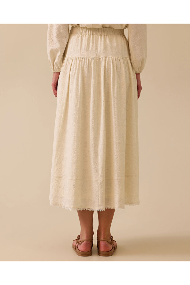 Elastik Bel Desenli Etek - 3