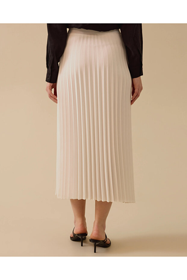 Elastik Bel Pliseli Etek - 2