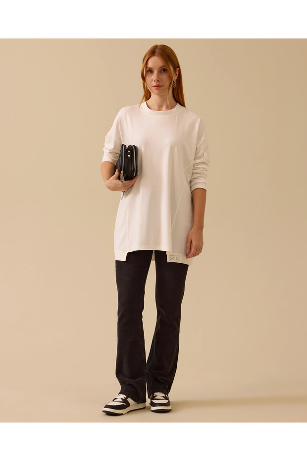 Yuvarlak Yaka Basic Tunik - 1