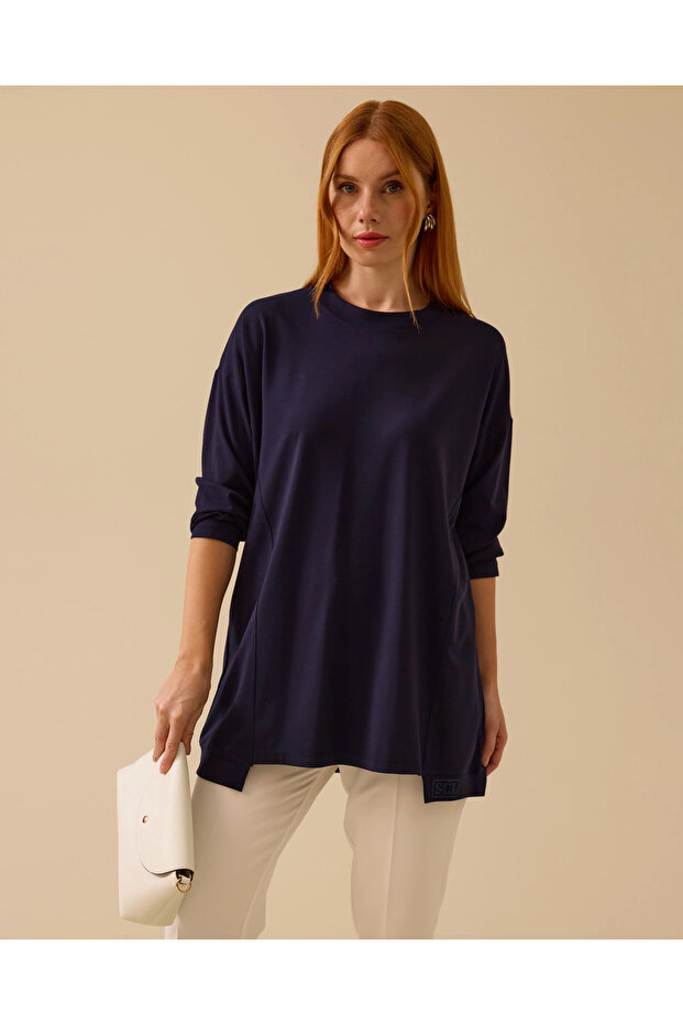 Yuvarlak Yaka Basic Tunik - 1