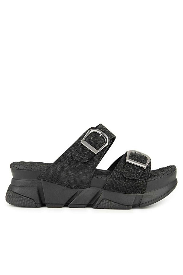 Faux Leather Orthopedic Wedge Heel Slippers – Summer Women's Model