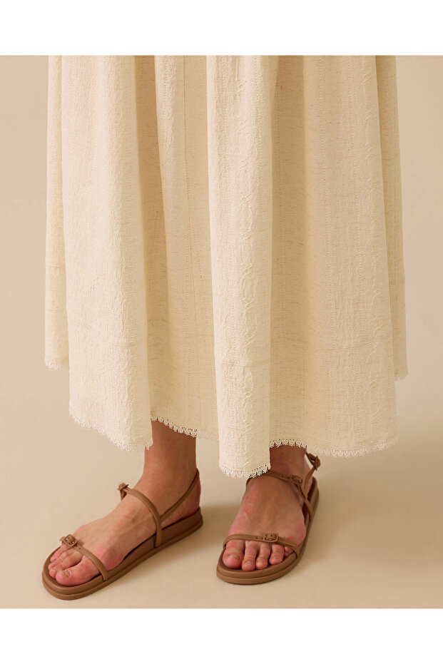 Elastik Bel Desenli Etek - 4