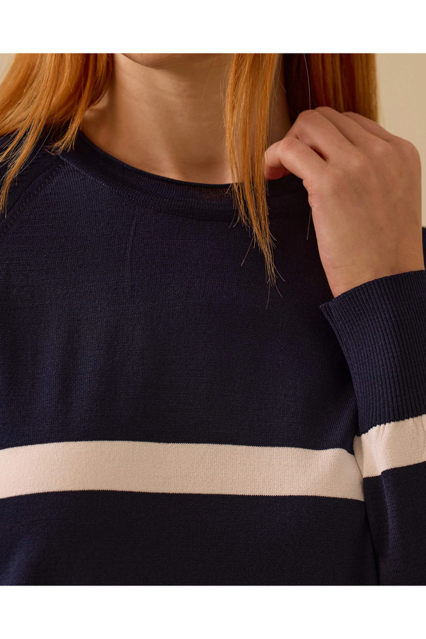 Çizgili Triko Tunik - 5