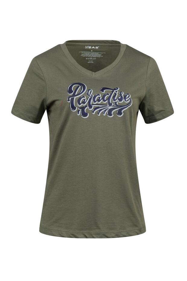 Alone Printed V-Neck Women's T-Shirt 406