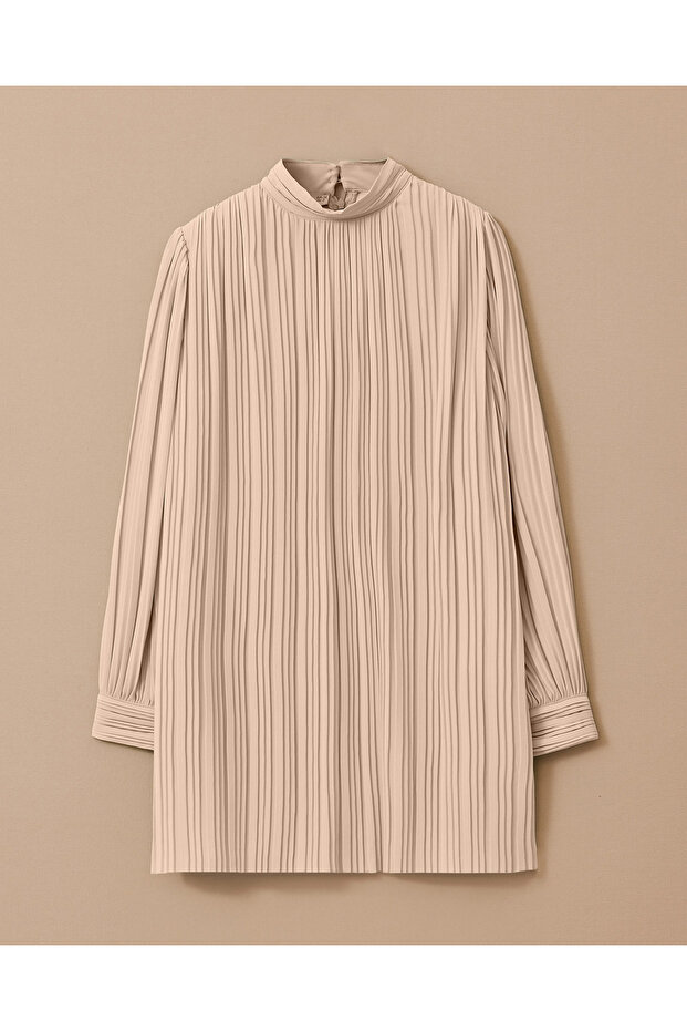 Pliseli Dökümlü Tunik - 5