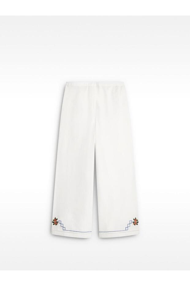 Dantel İşlemeli Pantolon - 5