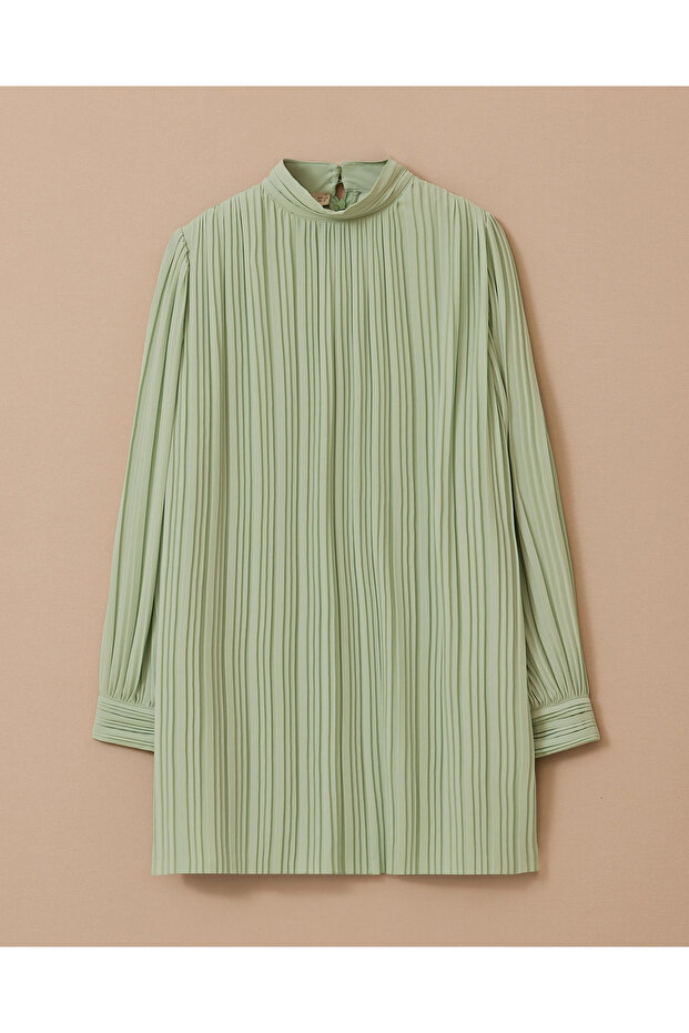 Pliseli Dökümlü Tunik - 6