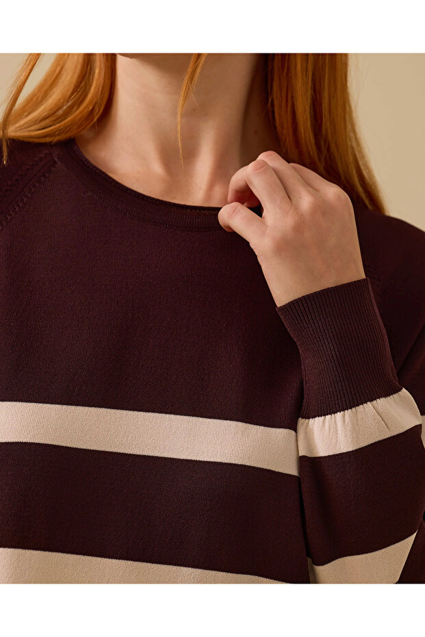 Çizgili Triko Tunik - 7