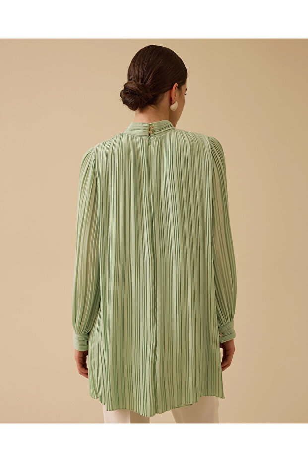 Pliseli Dökümlü Tunik - 4