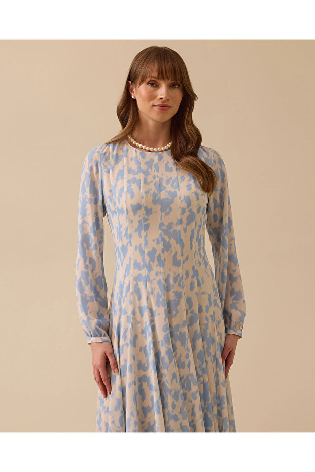 Desenli Kloş Elbise - 2