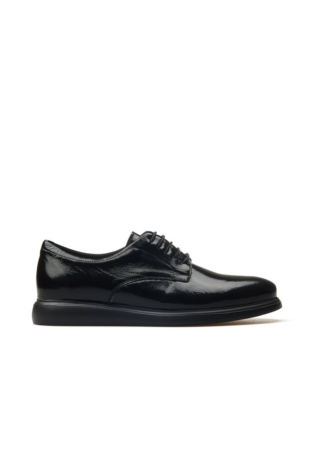 Men's Genuine Leather Casual Shoes 25Y Ykm-226815 m Black Patent Leather