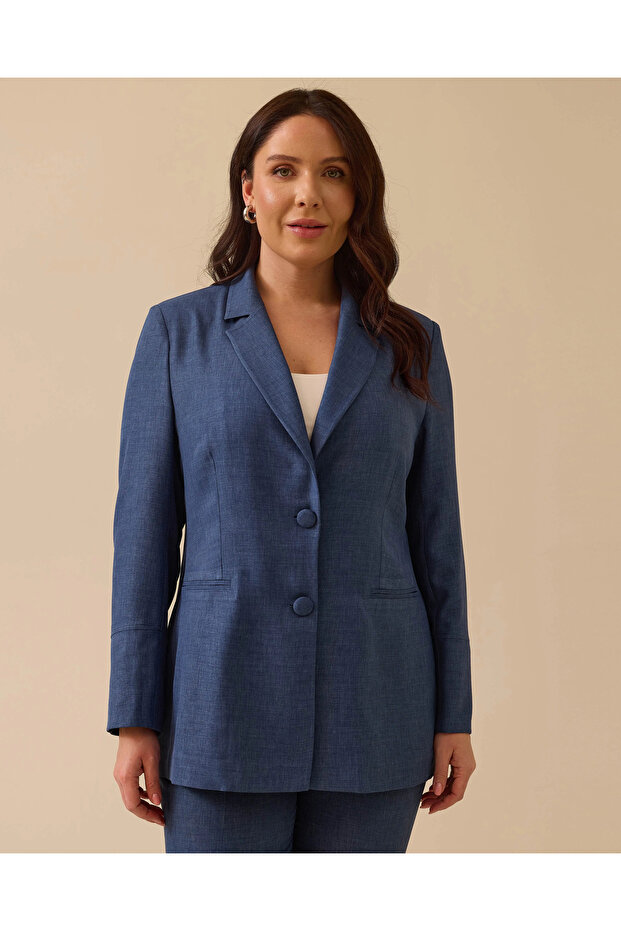 Plus Size Double Button Jacket - 1