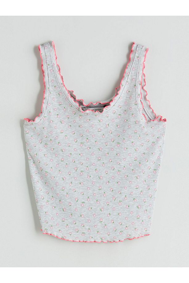 U Yaka Çiçekli Kadın Şortlu Pijama Takım - 6