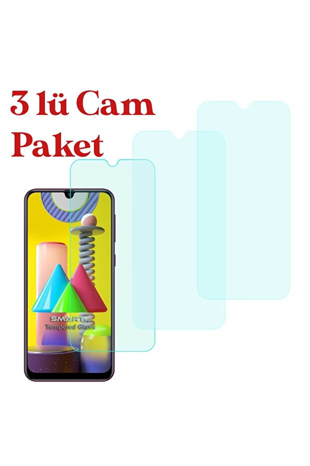 مجموعة من 3 زجاج مقسى غير قابل للكسر متوافق مع هاتف Samsung Galaxy A31