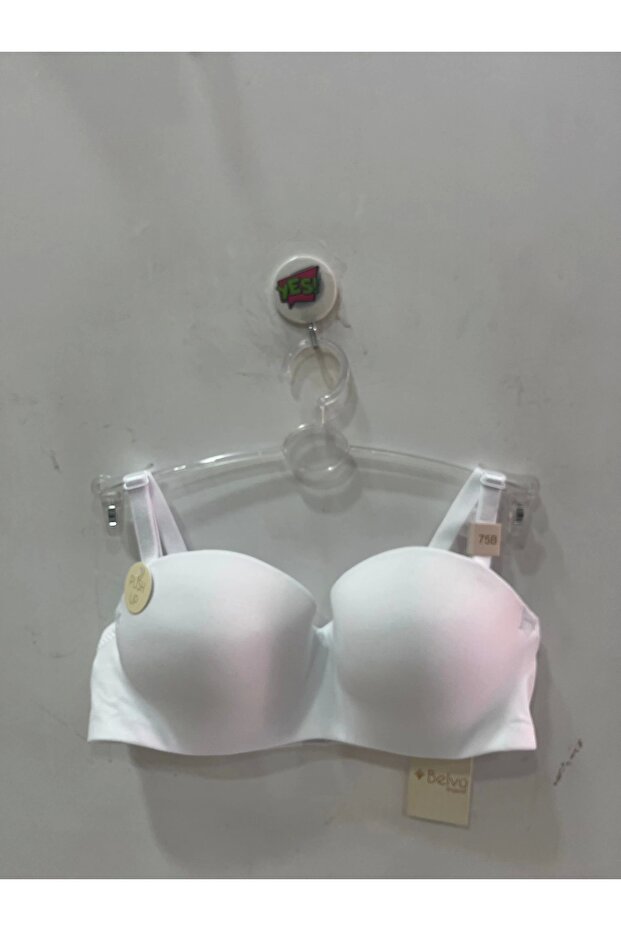 Women's Strapless Padded Micro Fabric White Bra - 1110