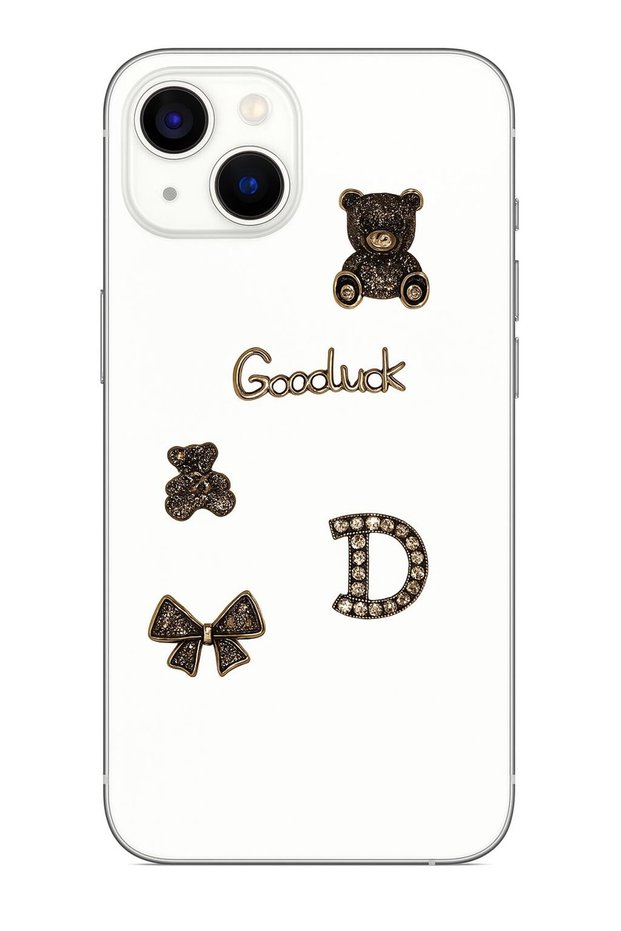 Metal Stone Beaded Pearl Bear Unicorn Phone Case Ornament Charm Adhesive