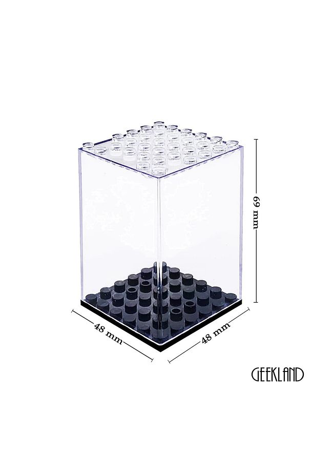 4’lü Şeffaf Minifigür Vitrin Kutusu – 48x48x69 mm, Toz Geçirmez, Üst Üste Takılır - 5