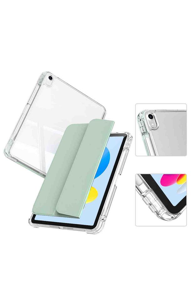 iPad 11. Nesil Uyumlu A16 2025 Airbagli Manyetik Ayrılabilen Fuchsia Sliding Tablet Kılıfı - 7