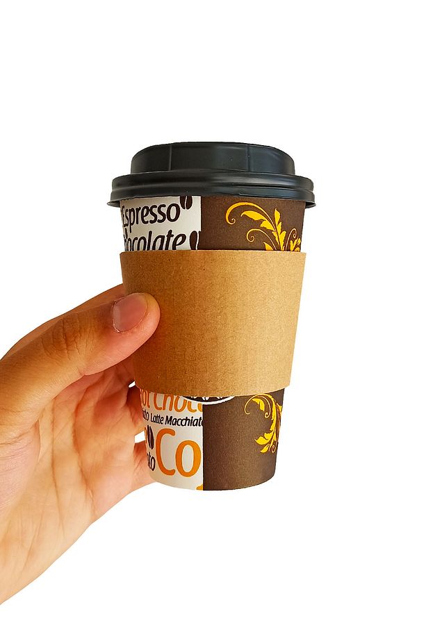 300 ml Siyah Kapaklı Tutamaçlı Karton Bardak 12 oz Latte Kahve Kağıt Kaliteli Bardak Sleeve 100'lü - 7
