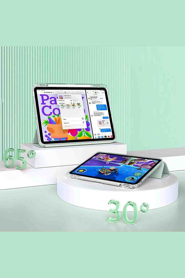 iPad 11. Nesil Uyumlu A16 2025 Airbagli Manyetik Ayrılabilen Fuchsia Sliding Tablet Kılıfı - 4