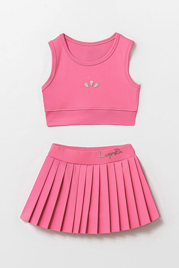 Lyrax Embossed Skort Crop Girls' Sports Set