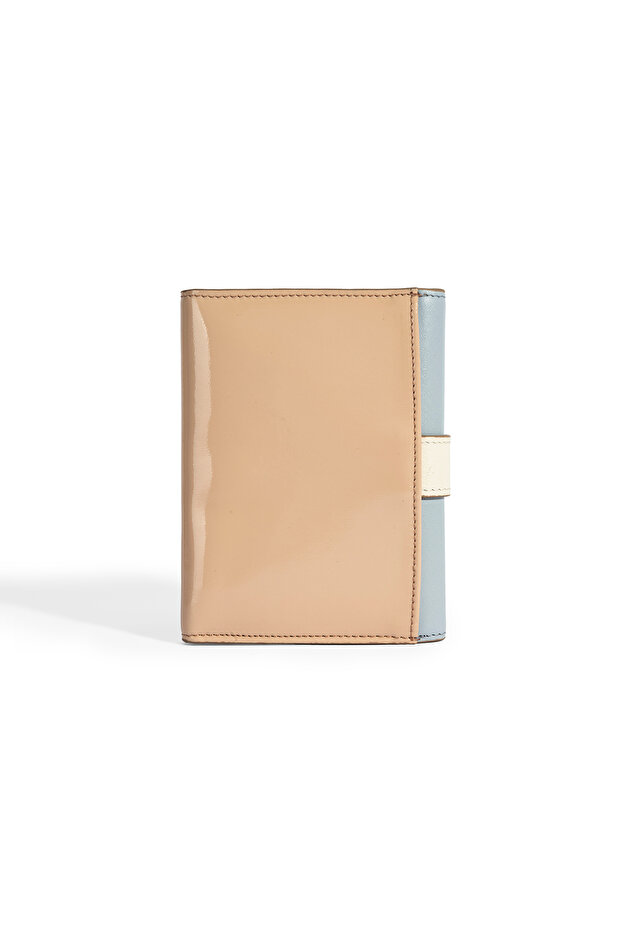 Kadın Mavi / Bej Deri Cüzdan - 3