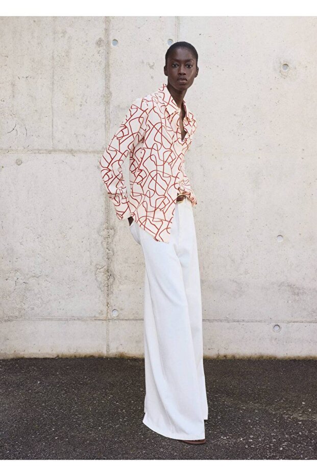 Soyut desenli gömlek - 2