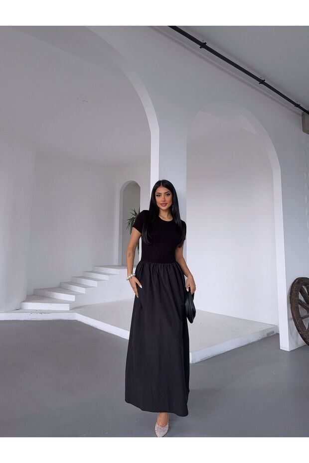 Dress Ci̇ty Cool Half Sleeve Cut Minimal Sports Stylish Premium Quality Black Dress