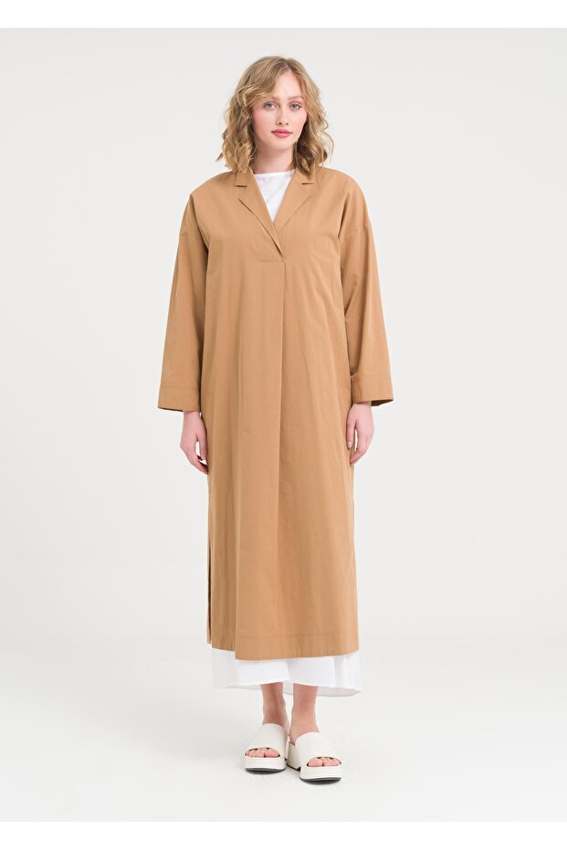 V Yaka İçli Dışlı Elbise - 7